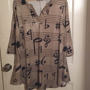 Women’s soft “music” tunic top